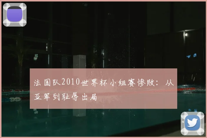法国队2010世界杯小组赛惨败：从亚军到耻辱出局